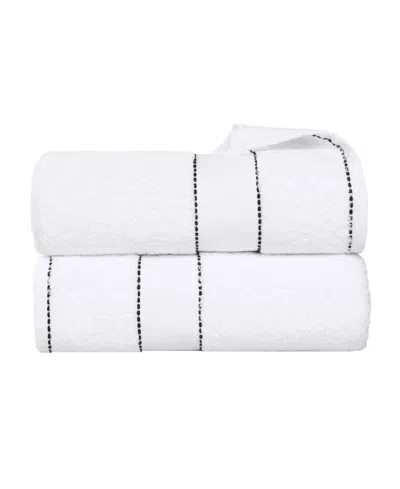 Superior Niles Egypt Produced Giza Dobby Ultra-plush Thick Soft Absorbent 2-piece Bath Sheet Set In White