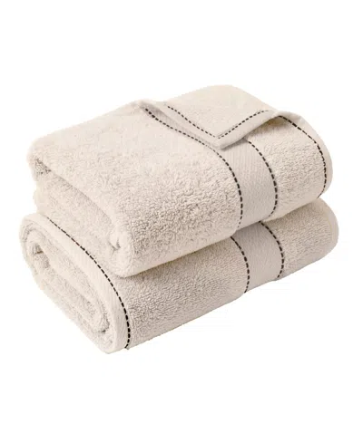 Superior Niles Egypt Produced Giza Dobby Ultra-plush Thick Soft Absorbent 2-piece Bath Towels Set In Neutral