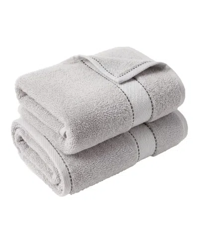 Superior Niles Egypt Produced Giza Dobby Ultra-plush Thick Soft Absorbent 2-piece Bath Towels Set In Gray