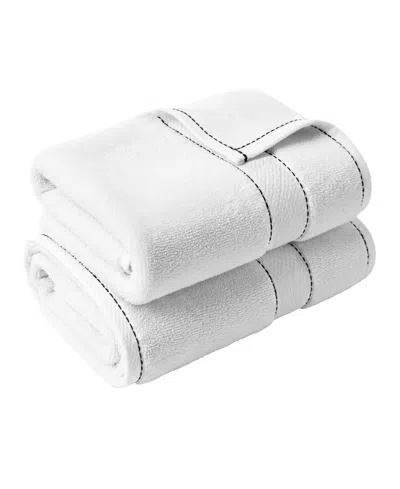 Superior Niles Egypt Produced Giza Dobby Ultra-plush Thick Soft Absorbent 2-piece Bath Towels Set In White