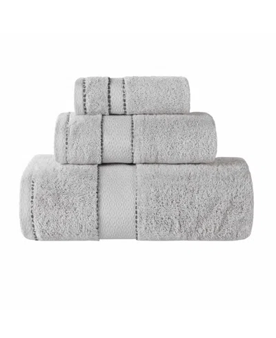 Superior Niles Egypt Produced Giza Dobby Ultra-plush Thick Soft Absorbent 3-piece Towel Set In Gray