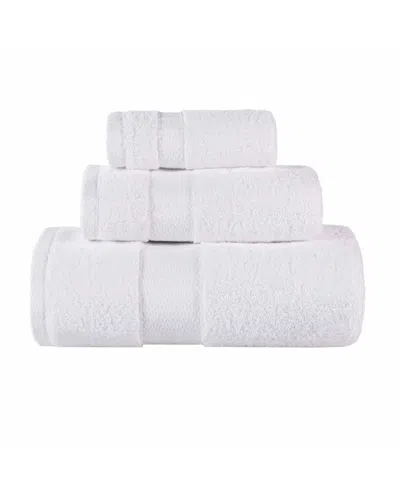Superior Niles Egypt Produced Giza Dobby Ultra-plush Thick Soft Absorbent 3-piece Towel Set In White