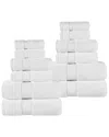 Superior Niles Giza Cotton Dobby Ultra-plush Thick Soft Absorbent 12pc Towel Set