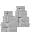 Superior Niles Giza Cotton Dobby Ultra-plush Thick Soft Absorbent 12pc Towel Set