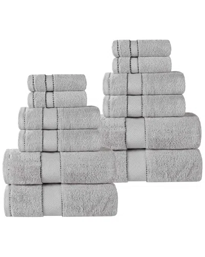 SUPERIOR SUPERIOR NILES GIZA COTTON DOBBY ULTRA-PLUSH THICK SOFT ABSORBENT 12PC TOWEL SET