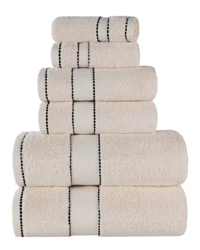 Superior Niles Giza Cotton Dobby Ultra-plush Thick Soft Absorbent 6pc Towel Set In Neutral