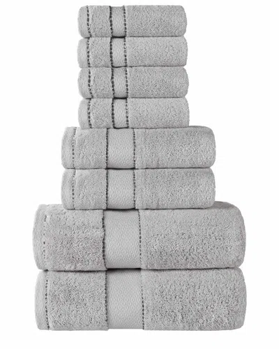 Superior Niles Giza Cotton Dobby Ultra-plush Thick Soft Absorbent 8pc Towel Set