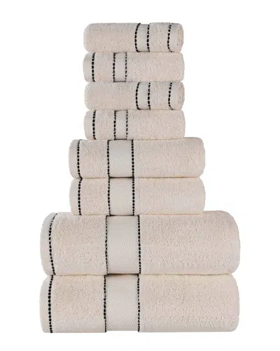 Superior Niles Giza Cotton Dobby Ultra-plush Thick Soft Absorbent 8pc Towel Set In Neutral