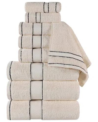 Superior Niles Giza Cotton Dobby Ultra-plush Thick Soft Absorbent 9pc Towel Set In Neutral