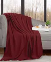 Superior Nobel Cotton Textured Chevron Lightweight Woven Throw Blanket In Burgundy