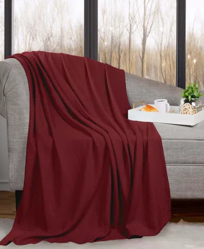 SUPERIOR NOBEL COTTON JACQUARD DOBBY WEAVE TEXTURED CHEVRON LIGHTWEIGHT WOVEN THROW, 50" X 60"