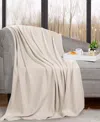 Superior Nobel Cotton Jacquard Dobby Weave Textured Chevron Lightweight Woven Throw, 50" X 60" In Ivory