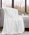 Superior Nobel Cotton Jacquard Dobby Weave Textured Chevron Lightweight Woven Throw, 50" X 60" In White