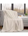 Superior Nobel Cotton Textured Chevron Lightweight Woven Throw Blanket