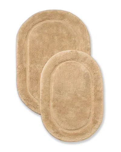 Superior Non-slip Oval 2pc Absorbent Bath Rug Set