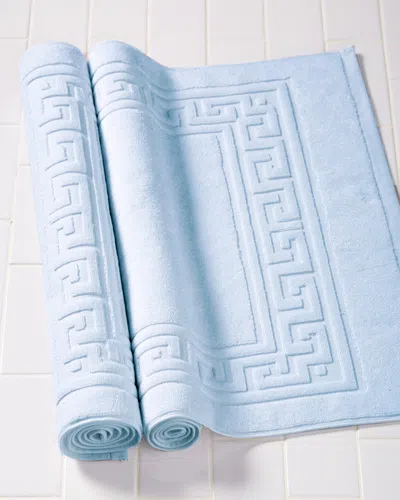 Superior Non-slip 2pc Absorbent Cotton Bath Mat Set In Blue
