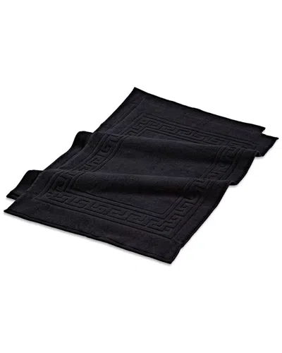 Superior Non-slip 2pc Absorbent Cotton Bath Mat Set In Black