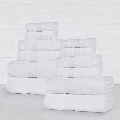 Superior Oregon 100% Organic Cotton 12pc Towel Set 12-pc. Bath Towel Set In White