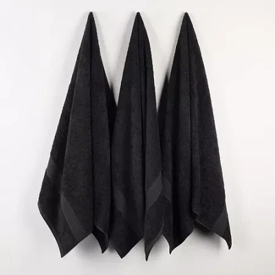 Superior Oregon 100% Organic Cotton 3pc Bath Towel 3-pc. Bath Towel Set In Black