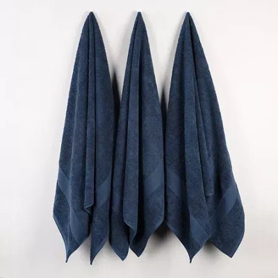 Superior Oregon 100% Organic Cotton 3pc Bath Towel 3-pc. Bath Towel Set In Blue