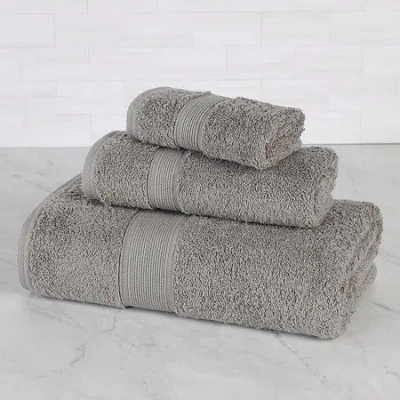 Superior Oregon 100% Organic Cotton 3pc Towel Set 3-pc. Bath Towel Set In Gray