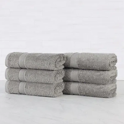 Superior Oregon 100% Organic Cotton 6pc Hand Towel 6-pc. Bath Towel Set In Gray