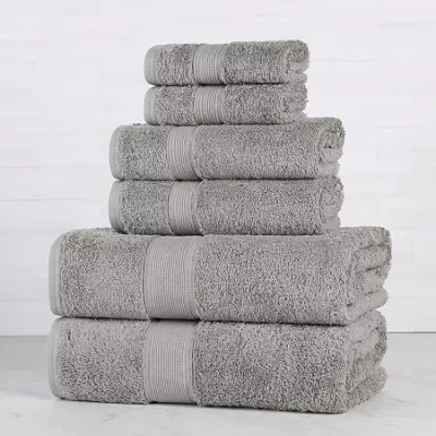 Superior Oregon 100% Organic Cotton 6pc Towel Set 6-pc. Bath Towel Set In Gray