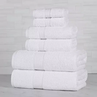 Superior Oregon 100% Organic Cotton 6pc Towel Set 6-pc. Bath Towel Set In White