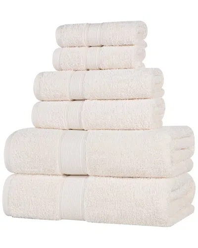 Superior Oregon Organic Cotton Medium Weight Solid 6pc Towel Set In Ivory