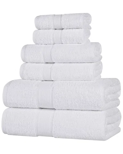Superior Oregon Organic Cotton Medium Weight Solid 6pc Towel Set In White