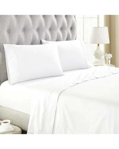 Superior Organic Cotton 300 Thread Count Percale Deep Pocket Bed Sheet Set In White