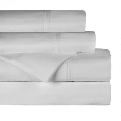 Superior Organic Cotton 300 Thread Count Percale Deep Pocket Bed Sheet Set In Silver