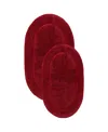 Superior Oval Solid Non-skid Washable Cotton 2-pc. Bath Rug Set In Burgundy