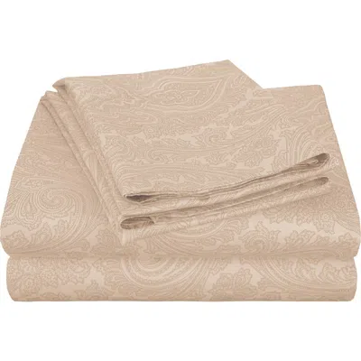 Superior Paisley 600 Thread Count Sateen Sheet Set In Brown