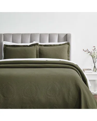 Superior Peploi Medium Weight Matelasse Bedspread Set In Green