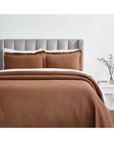 Superior Peploi Medium Weight Matelasse Bedspread Set In Orange