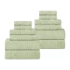 Superior Playa Collection | 100% Cotton 12-pc. Quick Dry Solid Bath Towel Set In Green