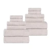 Superior Playa Collection | 100% Cotton 12-pc. Quick Dry Solid Bath Towel Set In Silver