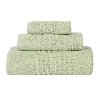Superior Playa Collection | 100% Cotton 3-pc. Quick Dry Solid Bath Towel Set In Green