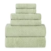 Superior Playa Collection | 100% Cotton 6-pc. Quick Dry Solid Bath Towel Set In Green