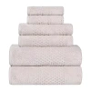 Superior Playa Collection | 100% Cotton 6-pc. Quick Dry Solid Bath Towel Set In White