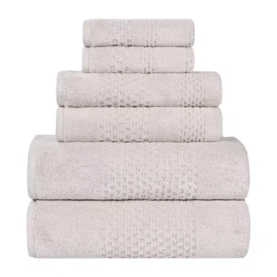 Superior Playa Collection | 100% Cotton 6-pc. Quick Dry Solid Bath Towel Set In Silver