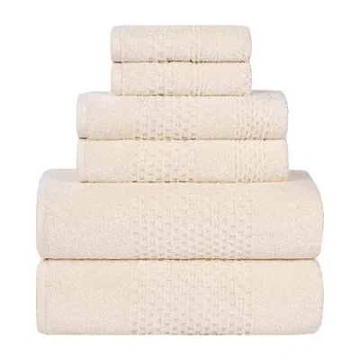Superior Playa Collection | 100% Cotton 6-pc. Quick Dry Solid Bath Towel Set In White