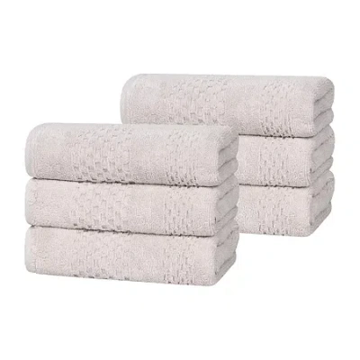 Superior Playa Collection | 100% Cotton 6-pc. Solid Hand Towel In Silver