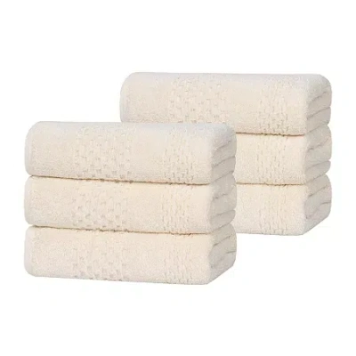 Superior Playa Collection | 100% Cotton 6-pc. Solid Hand Towel In White