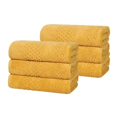 Superior Playa Collection | 100% Cotton 6-pc. Solid Hand Towel In Yellow