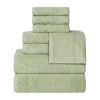 Superior Playa Collection | 100% Cotton 8-pc. Quick Dry Solid Bath Towel Set In Green