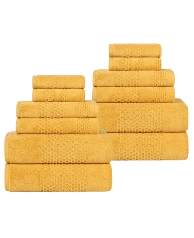 Superior Playa Cotton 12-piece Towel Set In Gold