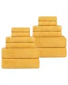 Superior Playa Zero Twist Cotton Medium Weight Solid Waffle Textured 12pc  Towel Set