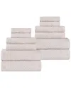 Superior Playa Zero Twist Cotton Medium Weight Solid Waffle Textured 12pc  Towel Set